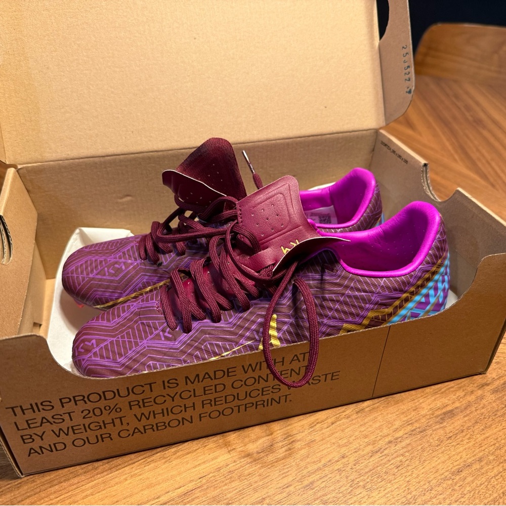 Nike Purple and Gold Cleats Soccer Futbol Football